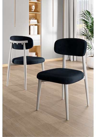 Canisa Jolin Serisi Mdf 90x168 Beyaz Mutfak Masa Takımı 6 Antrasit Metal Sandalye Beyaz Masa Antrasit Sandalye