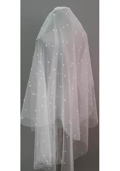 Suzanna Moda Özel Tasarım Oval Sivri Uç İncili Taraklı Kırık Beyaz Gelin Duvağı 1.25 M & 85 Cm Çift Kat Suzanna Moda Özel Tasarım Oval Sivri Uç İncili Taraklı Kırık Beyaz Gelin Duvağı 1.25 M & 85 Cm Çift Kat
