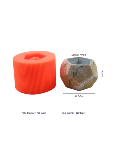 Beton Saksı Silikon Kalıp - 126