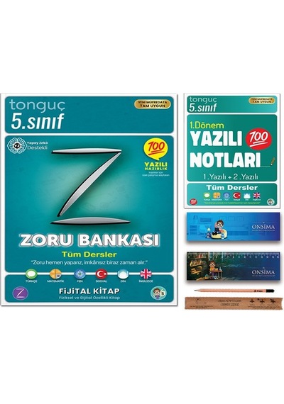Tonguç Akademi 5. Sınıf Zoru Bankası Tüm Dersler - 1 Dönem Yazılı Notları Set 2 Kitap