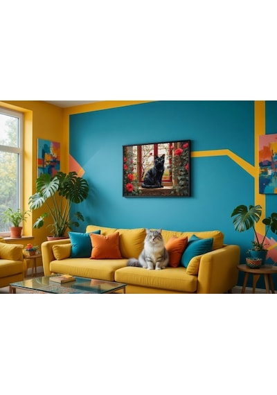 Nova Puzzle 1000 Parçalı Pencere Önündeki Siyah Kedi Puzzle - 41202