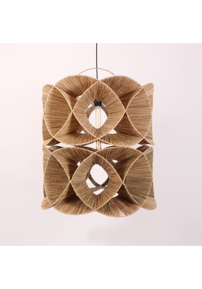 Oklid Doğal Rafya 63x65/75 Cm Katlı Aydınlatma Bej