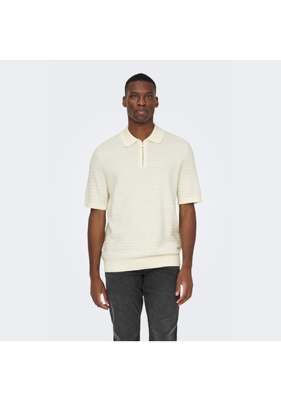 Only & Sons Manu Strcuture Erkek Krem Polo Tişört 22038171-ert