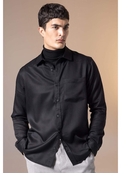 DeFacto Regular Fit Uzun Kollu Gömlek B8951AX23WNBK81