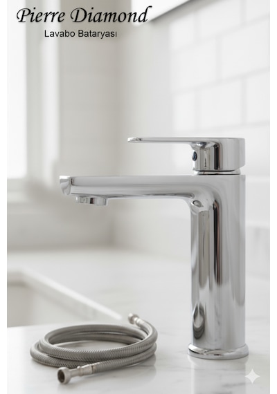 5512-1 Lavabo Bataryası Sabit Banyo Lavabosu Musluğu Musluk Armatür Beyaz Siyah Gold Krom Renkler Krom