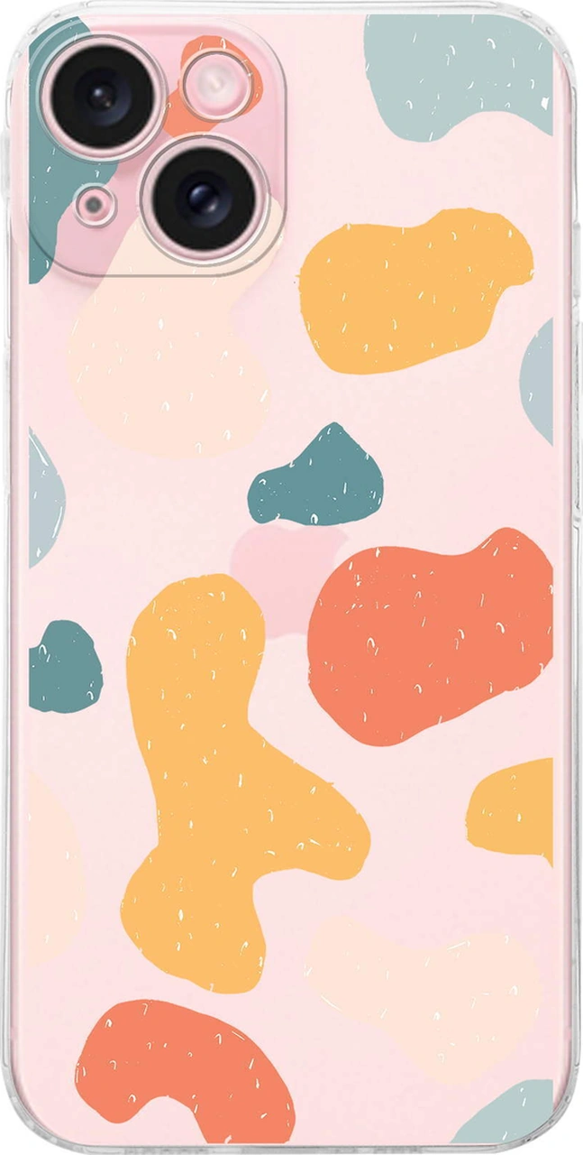 Apple Uyumlu iPhone 15 Kamera Korumalı Grunge Tasarımlı Şeffaf Kılıf