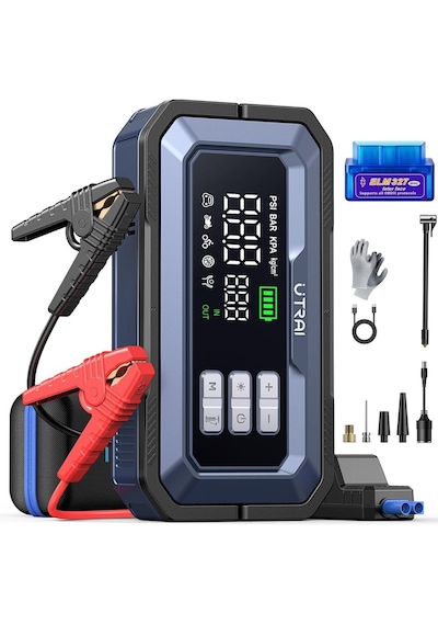 UTR JS30 16000mah 7000a Bitik Akü Çalıştıran Jump Starter Akü Takviye+lastik Şişirme+obd2+160w Dc