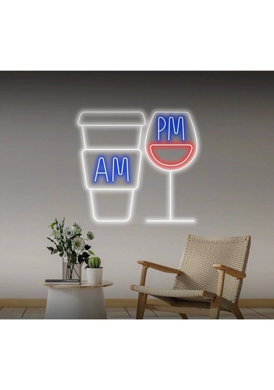 Coffee Wine Am Pm Neon Tabela Mavi