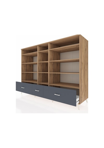 Kronos Dolap 12 Raflı 3 Çekmeceli 220x59x163 Çam-çam/antrasit Çam-çam/antrasit Kronos Dolap 12 Raflı 3 Çekmeceli 220x59x163 Çam-çam/antrasit Çam-çam/antrasit