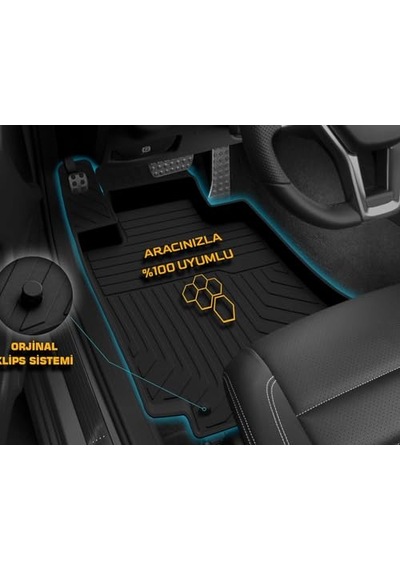 Kia Sportage 2016-2021 İle Uyumlu 4d Havuzlu Paspas A+kalite Siyah Açık Bej