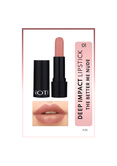 Note Cosmetique Deep Impact Lipstick Kremsi Dokulu Yarı Parlak Ruj 01 The Better Me Nude - Nude