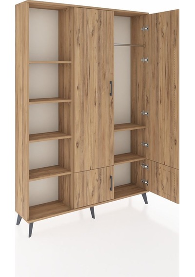 Arges Dolap 6 Raflı 4 Kapaklı Tek Askılı 132x30x195 Çam-çam/çam Atlas Çam/atlas Çam Arges Dolap 6 Raflı 4 Kapaklı Tek Askılı 132x30x195 Çam-çam/çam Atlas Çam/atlas Çam
