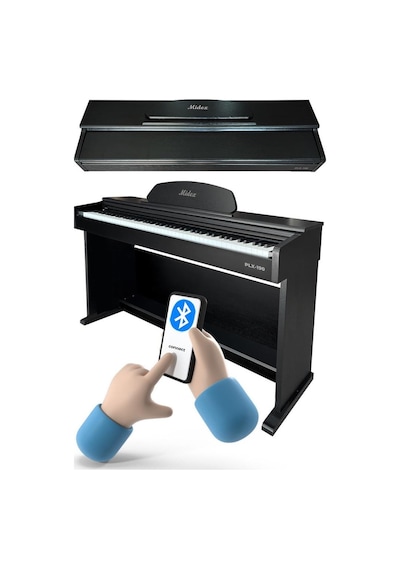 Midex PLX-190BK 88 Tuşlu Siyah Tuş Hassasiyetli Çekiç Aksiyonlu Piyano