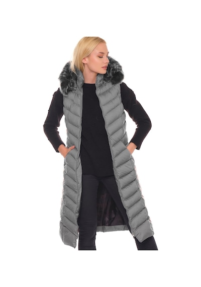 Z6684 Dewberry Bayan Yelek-gri Gri