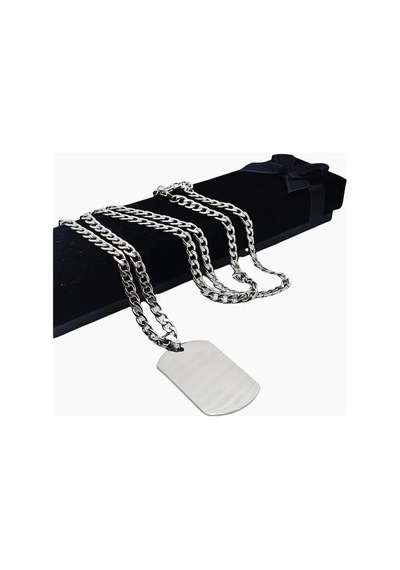 ÇELİK Büyük Dogtag Asker Künyesi Kolye Gümüş ÇELİK Büyük Dogtag Asker Künyesi Kolye Gümüş