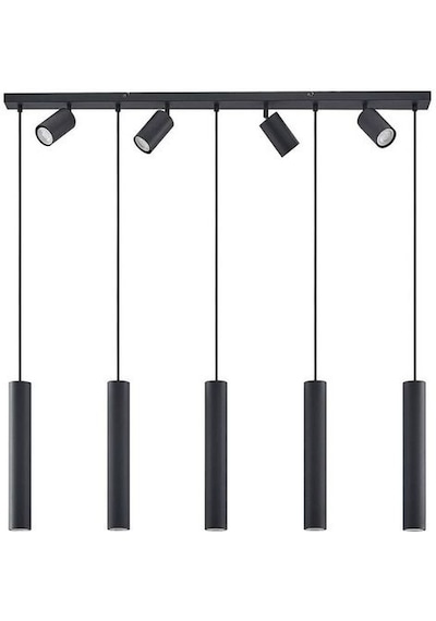 Rsylight Masa Üstü 9 Lu Led Avize Siyah Led Spot Bar Ve Tezgah Üstü Led Avize Panasonıc Günışığı Ampullü Siyah