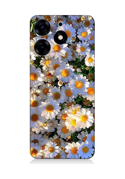 Tecno Spark 10 Pro Uyumlu Silikon Kılıf Beyaz Papatyalar