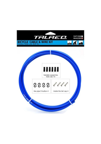 Trlreq Fren Tel Kablo Seti Mtb Road 5mm - 2 Metre Kablo / 2 X Mtb-road Tel / 6 X Kapsül / 4 X Kanca / 4 X Tel Ucu Mavi