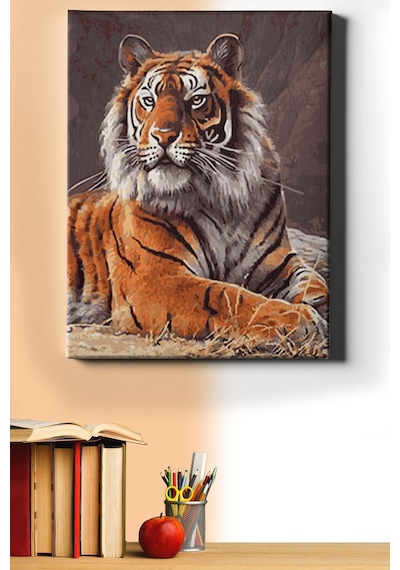 Webstyle Sayılarla Boyama Seti Kasnaklı Kaplan Bakış 60 X 75 Cm