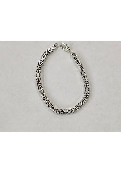 Omar Silver Kral Kare 5,4Mm Oksitli Bileklik 36,10Gr.