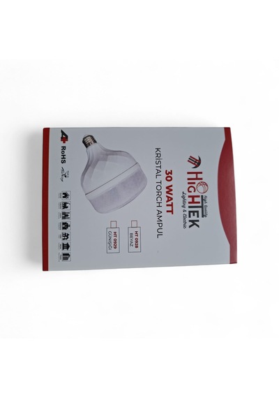 Kristal Led Ampül Torç Ampül Büyük Boy Tasarruflu Ampül 30 Watt-Beyaz