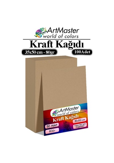 Kraft Kağıdı 35x50 Cm 100 Adet 80 Gr Hediye Paketleme Kagıdı Çeyiz Kaplama Kağıt Saman Kağıt Çizim Kağıdı