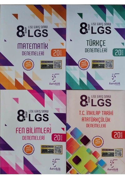 Karekök 8.sınıf Lgs Deneme Dört Ana Branş 4 Kitap Seti