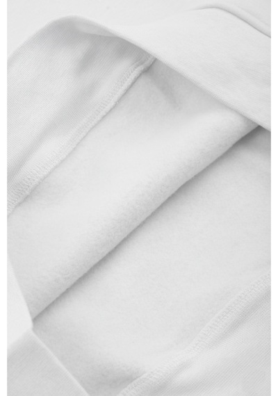 Rizzup Erkek Beyaz Relax Fit İçi Polarlı %100 Pamuk Yarım Fermuarlı Dik Yaka Sweatshirt 2600760