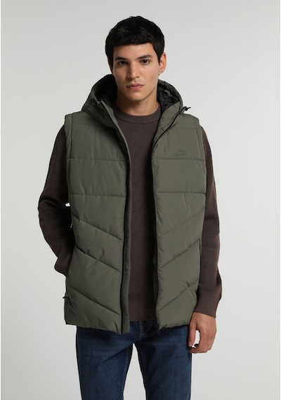 Colin's Colins Regular Fit Kapüşonlu Fermuarlı Astarlı Erkek Yeşil Yelek Cl1082077 Q1.v1 Kha Haki