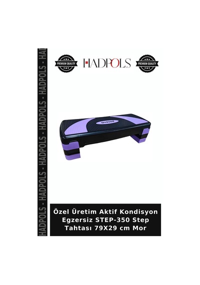 Özel Üretim Aktif Kondisyon Egzersiz Step-350 Step Tahtası 79x29 Cm Mor