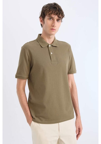 DeFacto %100 Pamuk Regular Fit Polo Yaka Kısa Kollu Basic Düz Pike Kumaş Tişört C1293AX25SPKH82