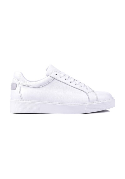Shoetyle - Hakiki Deri Beyaz Renk Erkek Sneaker - 250-1400-1525