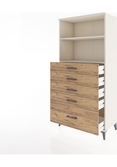 Hyperion Dolap 2 Raflı 5 Çekmeceli 88x44x182 Aytaşı-çam Aytaşı