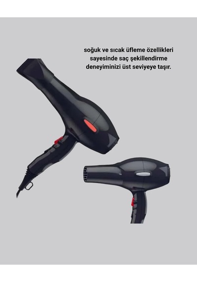 2200w Profesyonel Fön Makinesi Ac Motorlu Hızlı Kurutma