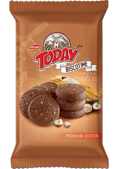Biscotime Kakaolu Fındık Parçacıklı Kurabiye 250 Gr. (1 Paket)