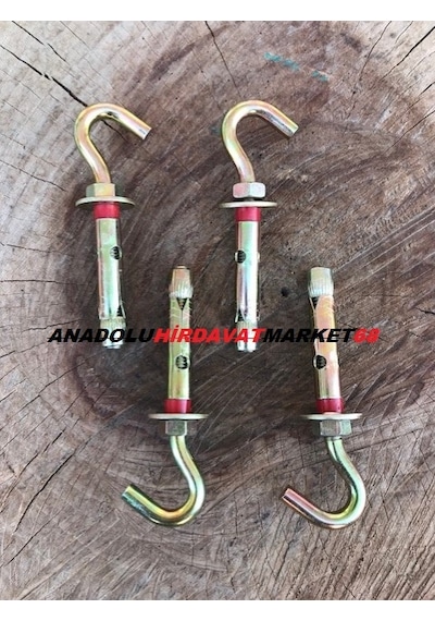Kancalı Çelik Dübel M6 x 80Mm Açık Kancalı Dübel 12 Adet