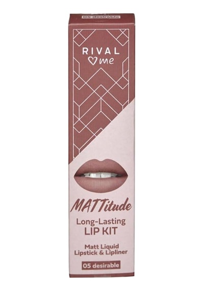 Mattitude Dudak Makyajı Seti, Mat Likit Ruj Ve Lipliner, No:05 Desirable, 2'li Belirtilmemiş