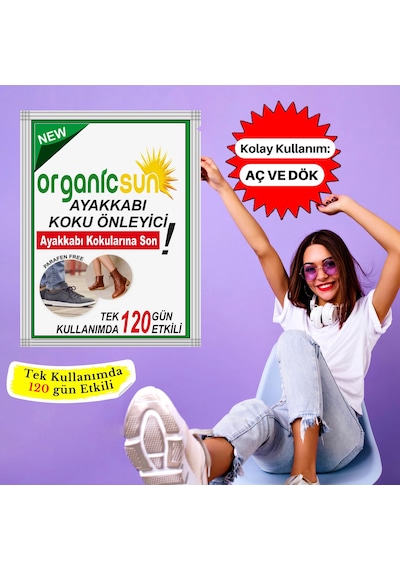 Organicsun Ayakkabı Koku Önleyici Giderici Toz 120 Gün Etkili