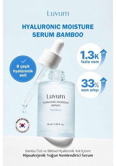 Luvum Bambu Özü ve Bitkisel Hyalüronik Asit İçeren Hipoalerjenik Yoğun Nemlendirici Luvum Bamboo Serum