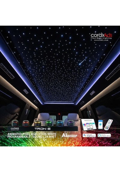 Vıp Yıldız Tavan Fiber Optik Starlıght Minibüs Kayan Yıldızlı Set - Kayan Yıldızlı Çok Renkli