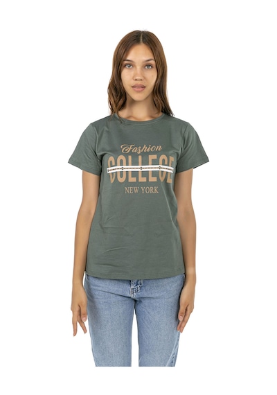 Kadın Penye Baskılı 6'lı Paket T-shirt Çok Renkli