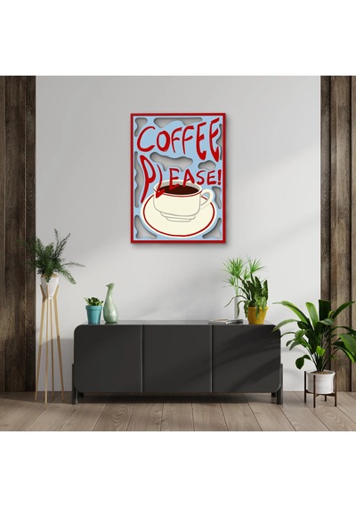 Coffee Please Kahve Tabelası - Metal Tablo - Dec0313 58 X 80 Cm Çok Renkli
