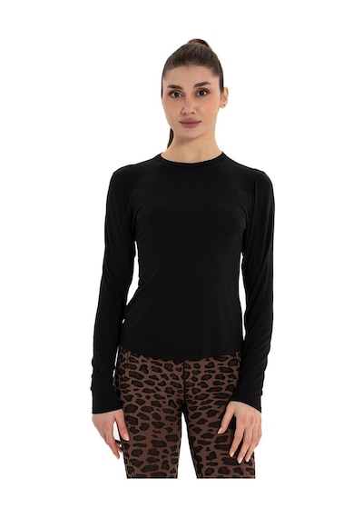 Inguz Uzun Kollu Basic Modal Yoga T-shirt SIYAH