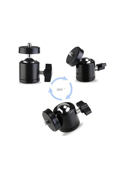 Tripod Ve Dslr Mount Adaptörü 360 Derece Döner Mini Hot Shoe 1/4