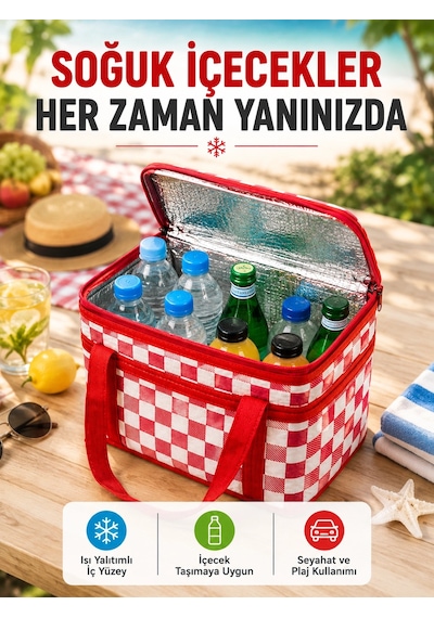 Mey İthalat Alüminyum Folyo İç Yüzeyli Termos Çanta Kamp Plaj Market Ve Piknik Çantası Diğer