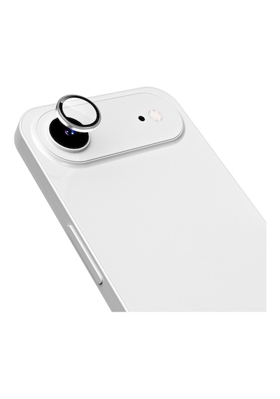 Apple Uyumlu iPhone 17 Air Metal Çerçeveli Temperli Kamera Lens Koruyucu Gümüş
