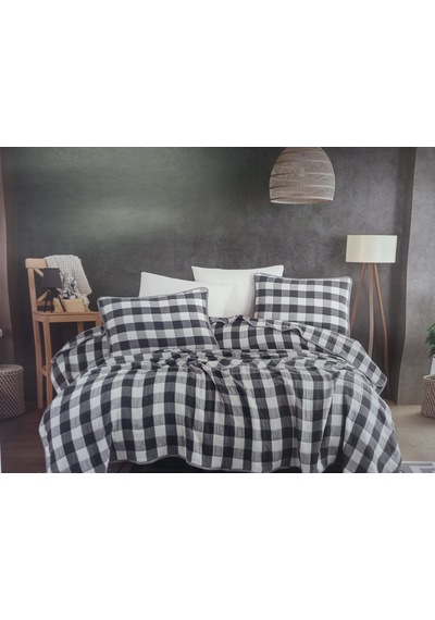 Hobby Müslin Yatak Örtüsü Takımı 240 X 260 Cm 2 Adet Yastık Kılıfı 50 X 70 Cm Antrasit