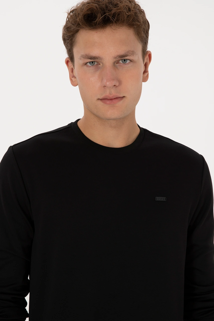 U.S. Polo Assn. Erkek Regular Fit Bisiklet Yaka Siyah Sweatshirt 50315483-VR046