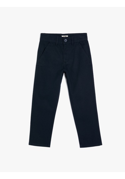 Koton Chino Okul Pantolonu Cepli Pamuklu Lacivert 5wkb40004tw Lacivert