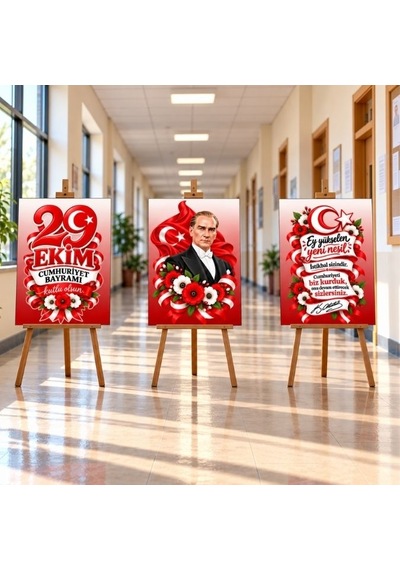 29 Ekim 48 X 68 Cm Mukavva Afiş Seti 3'lü Tüm Yaşlar